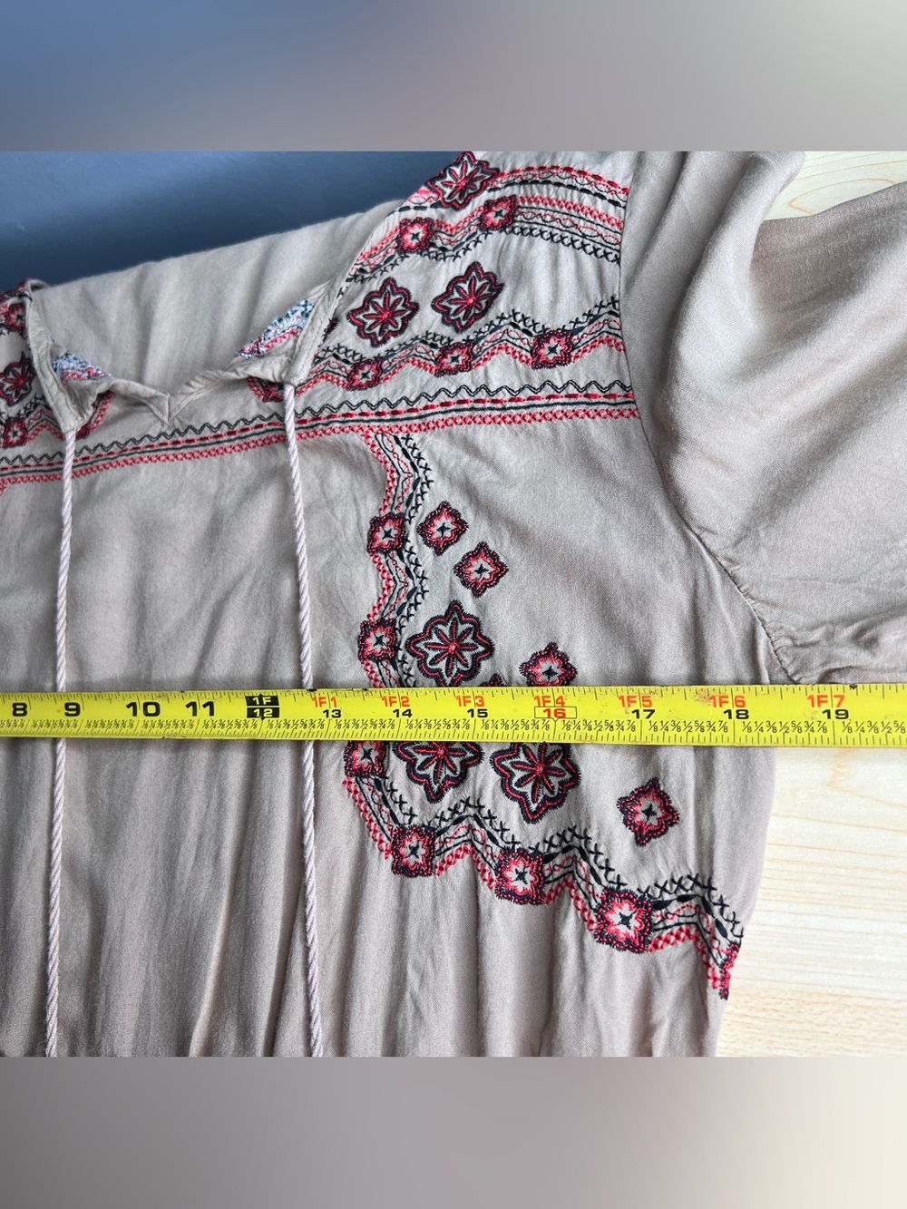 Rock & Roll Cowgirl Embroidered Boho Aztec Tunic Long Sleeve Dress Size Medium - Picture 14 of 14